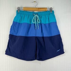 Speedo Swim Trunks Blue Color Block Men’s Size Medium Chubbies Beach Vacation